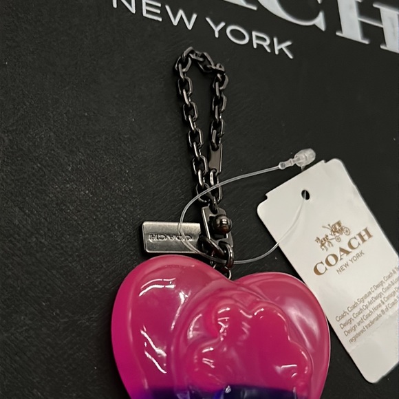 Coach X Richard Bernstein Jello Heart Bag Charm Keychain Chain FOB Retro Resin - Picture 4 of 7
